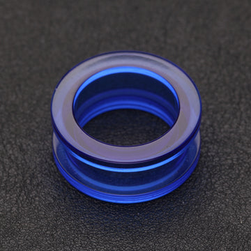 Detail View 1 of A Pair of Basic UV Acrylic Screw-Fit Ear Gauge Tunnel Plug-Blue